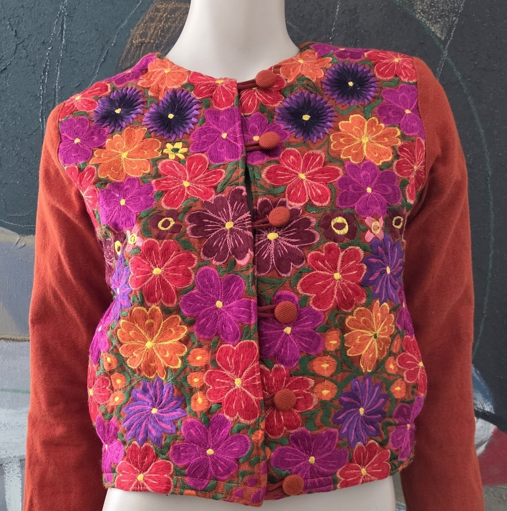 Embroidered Cropped Jacket - Picture 2 of 15